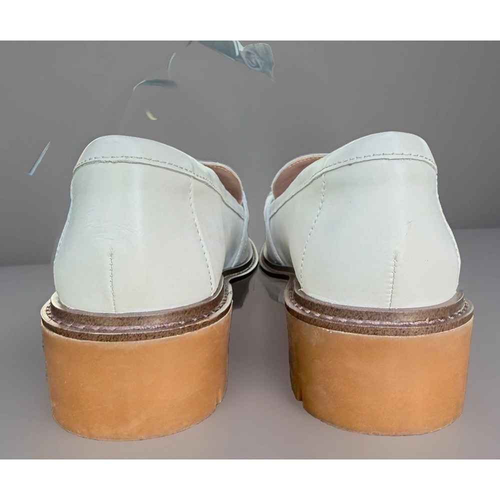 Nordstrom Trinity Leather Loafer Beige Cream 9M Chain Lug Sole - Picture 8 of 14
